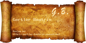 Gertler Beatrix névjegykártya
